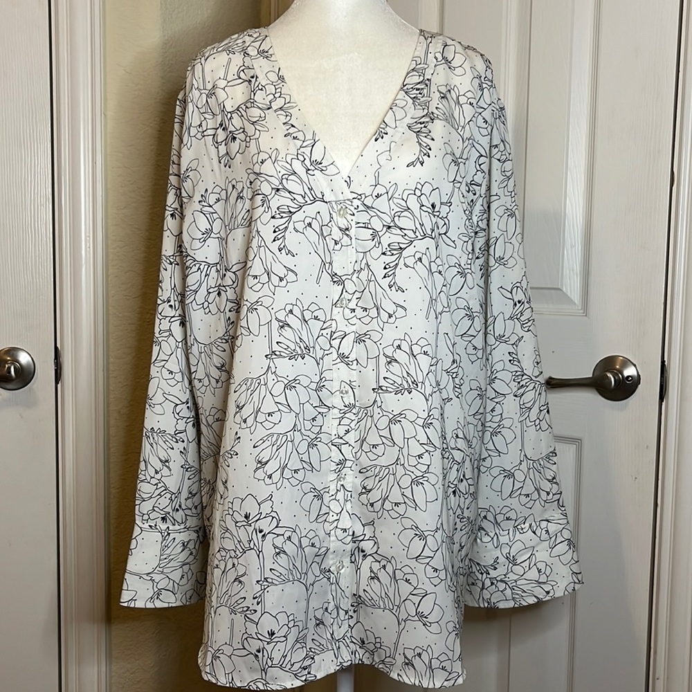 Nordstrom Treasure & Bond Oversized Button Front Floral Shirt